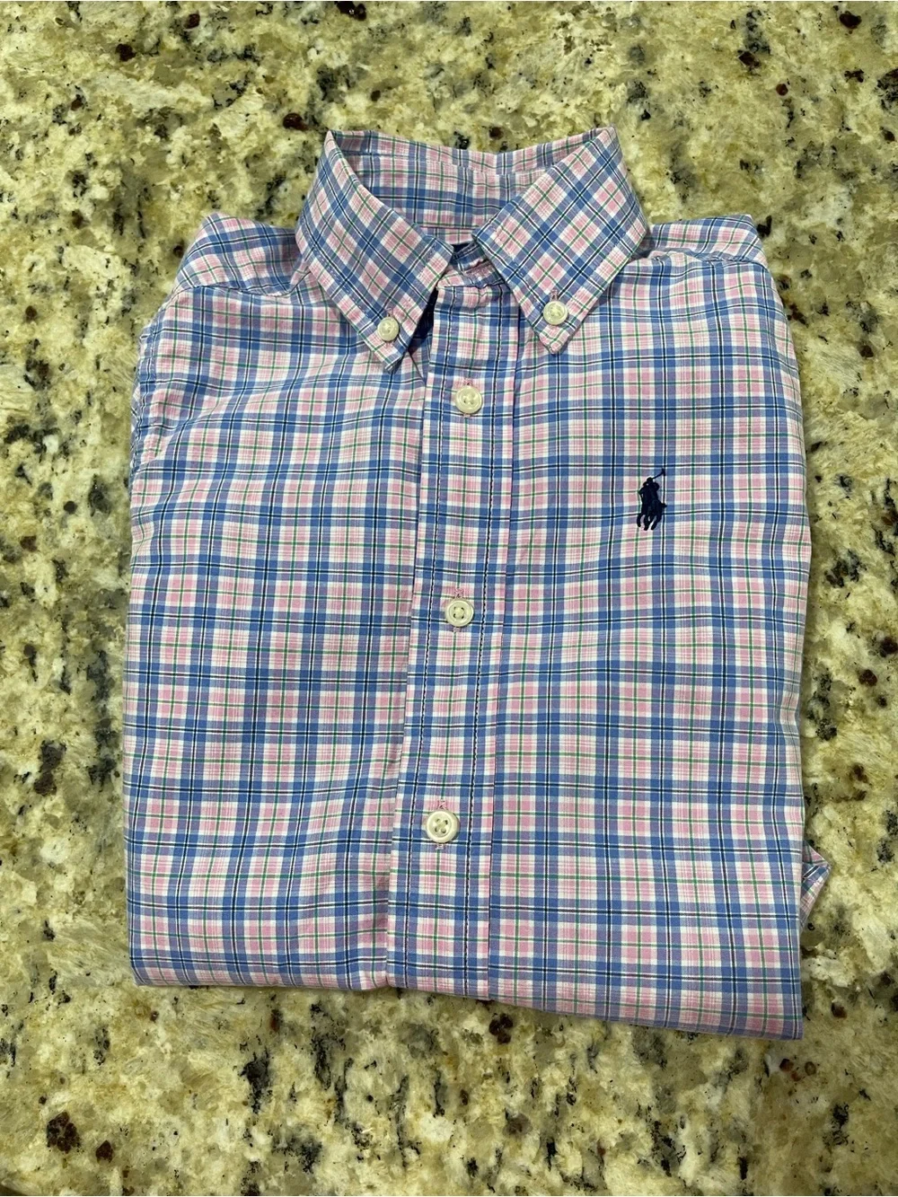 Ralph Lauren Pink & Blue Plaid Button-Down Shirt